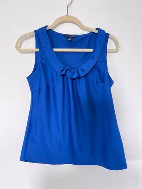 Banana Republic Cobalt Blue Ruffle-Detail Sleeveless Tank s